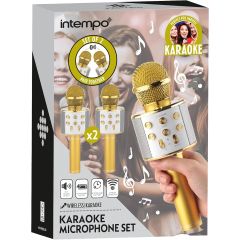 Lot de 2 micros sans fil karaoké Intempo EE7507WHTSTKEU7