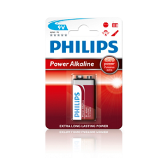 Philips PowerLife Batterie 6LR61P1B 9 V alcaline
