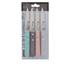 Lot 4 couteaux manche en bois multi-color Pradel Excellence
