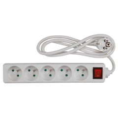 Bloc multiprises 5 prises avec interrupteur Perel EB5S