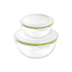 Lot de 2 boîtes de conservation rond en verre Tefal K200F214