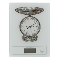 Balance de cuisine en verre trempé décor vintage Pradel P0002065/EK6231VINT