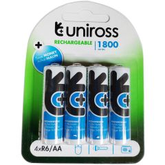 Blister de 4 accus rechargeables 1,2 V 1800 MAH